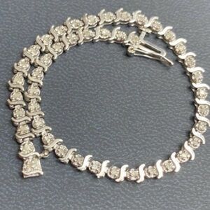 10k White Gold 1/2 CT Diamond Bracelet